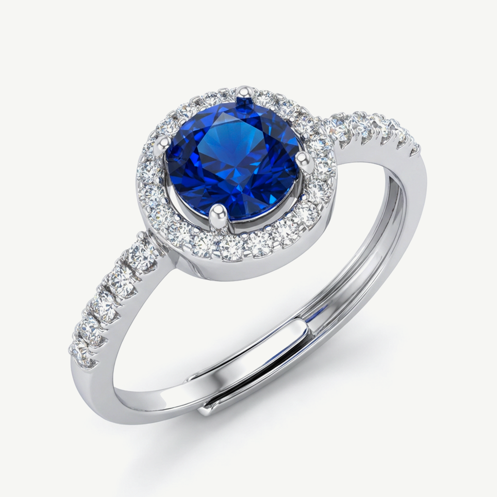 Anello Solitario con Punto Luce