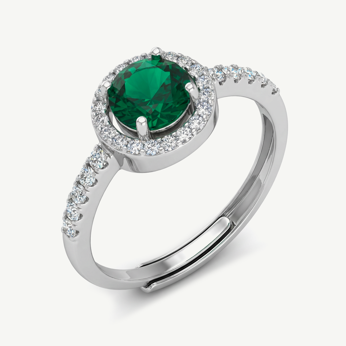 Anello Solitario con Punto Luce