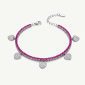 Bracciale Tennis con Ciondoli a Cuore
