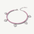 Bracciale Tennis con Ciondoli a Cuore