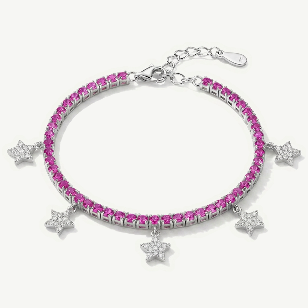 Bracciale Tennis con Ciondoli a Stella