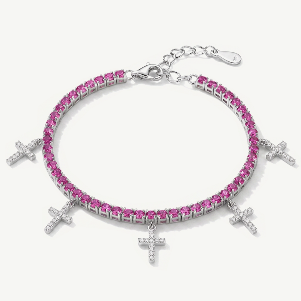 Bracciale Tennis con Ciondoli a Croce