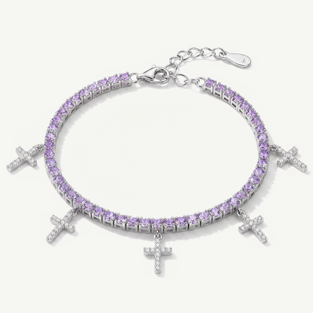 Bracciale Tennis con Ciondoli a Croce