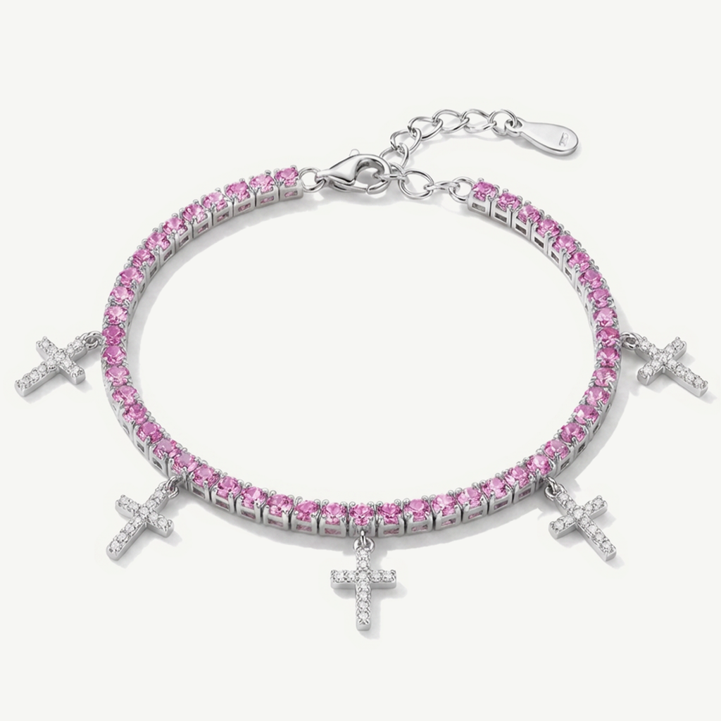 Bracciale Tennis con Ciondoli a Croce