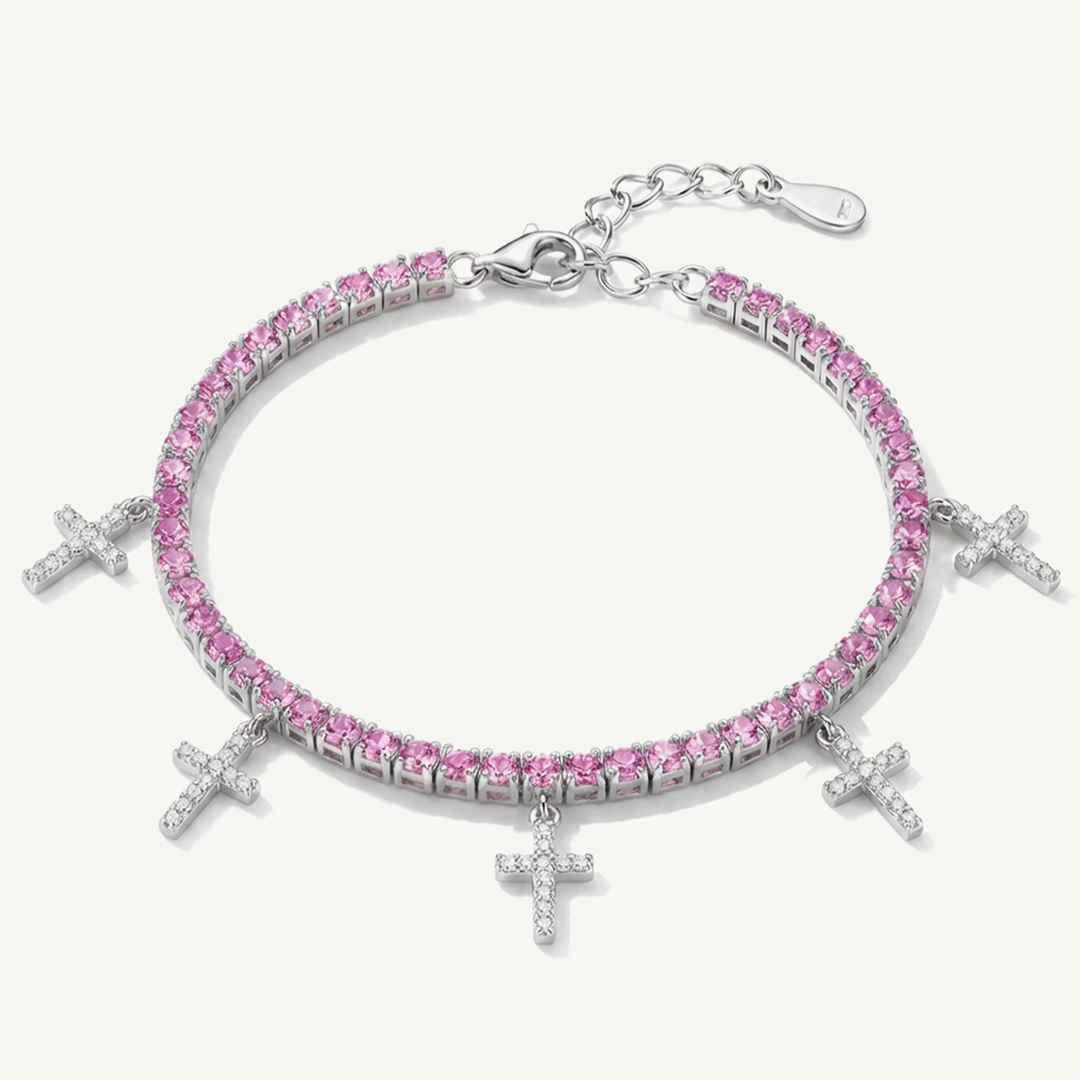 Bracciale Tennis con Ciondoli a Croce