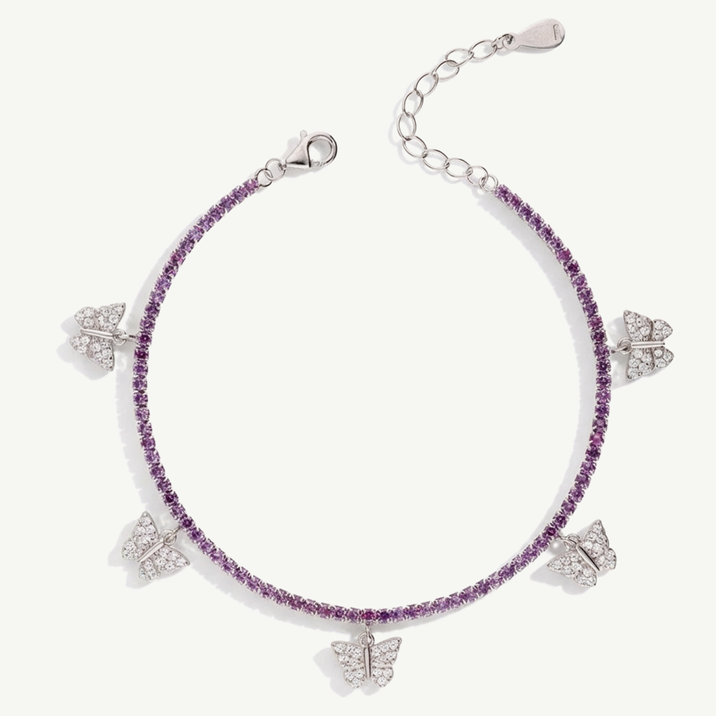 Bracciale Tennis con Ciondoli a Farfalla