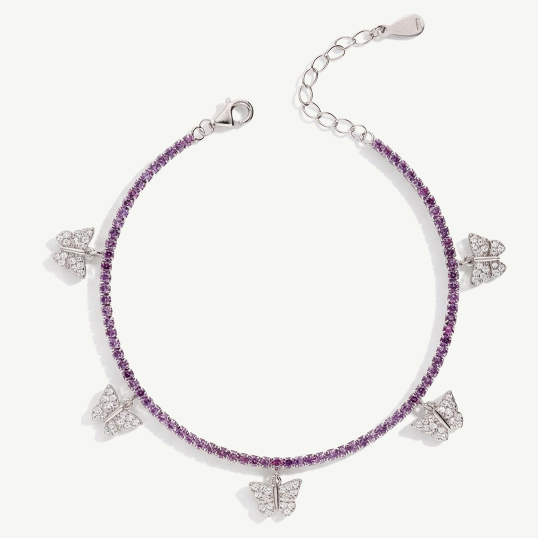 Bracciale Tennis con Ciondoli a Farfalla