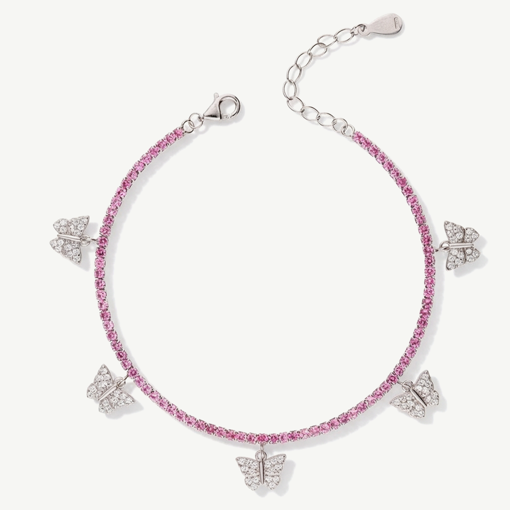 Bracciale Tennis con Ciondoli a Farfalla