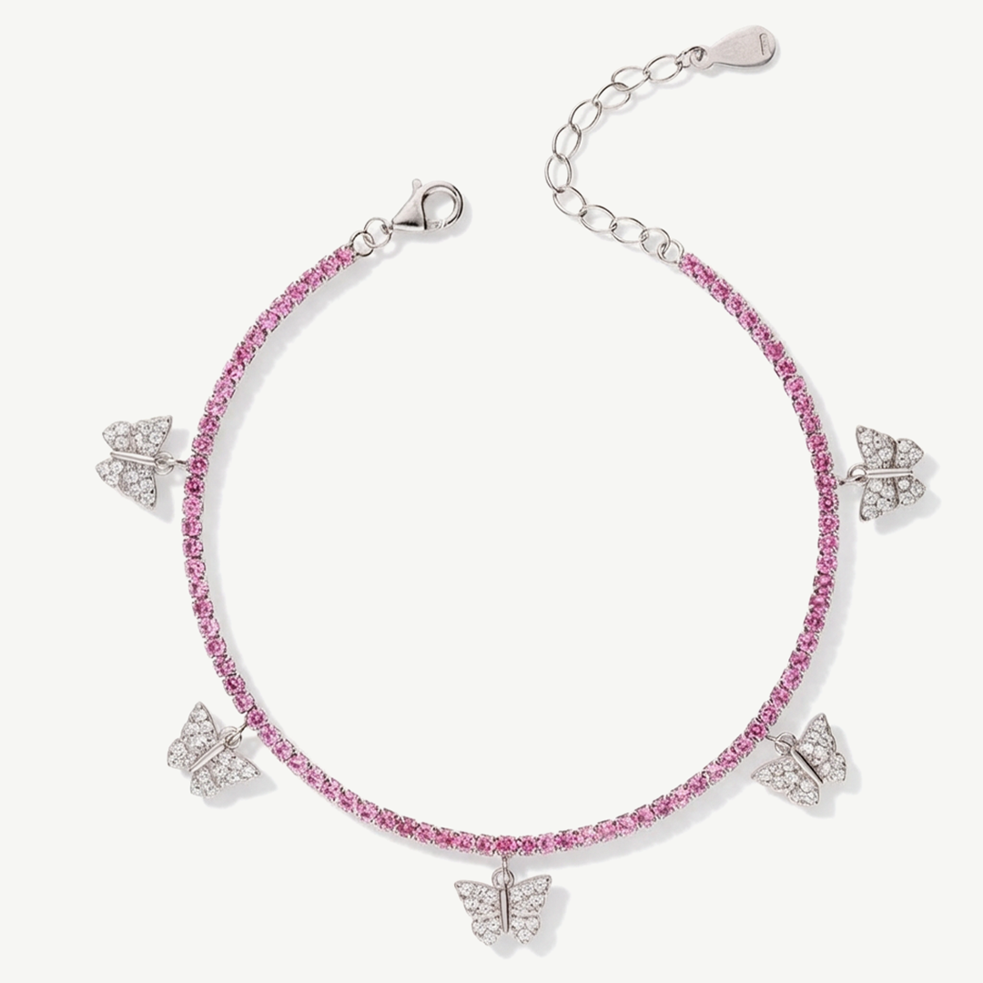 Bracciale Tennis con Ciondoli a Farfalla