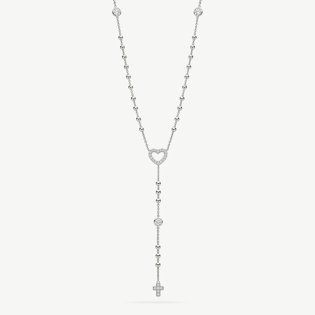 Collana Rosario con Punti Luce Cuore e Croce