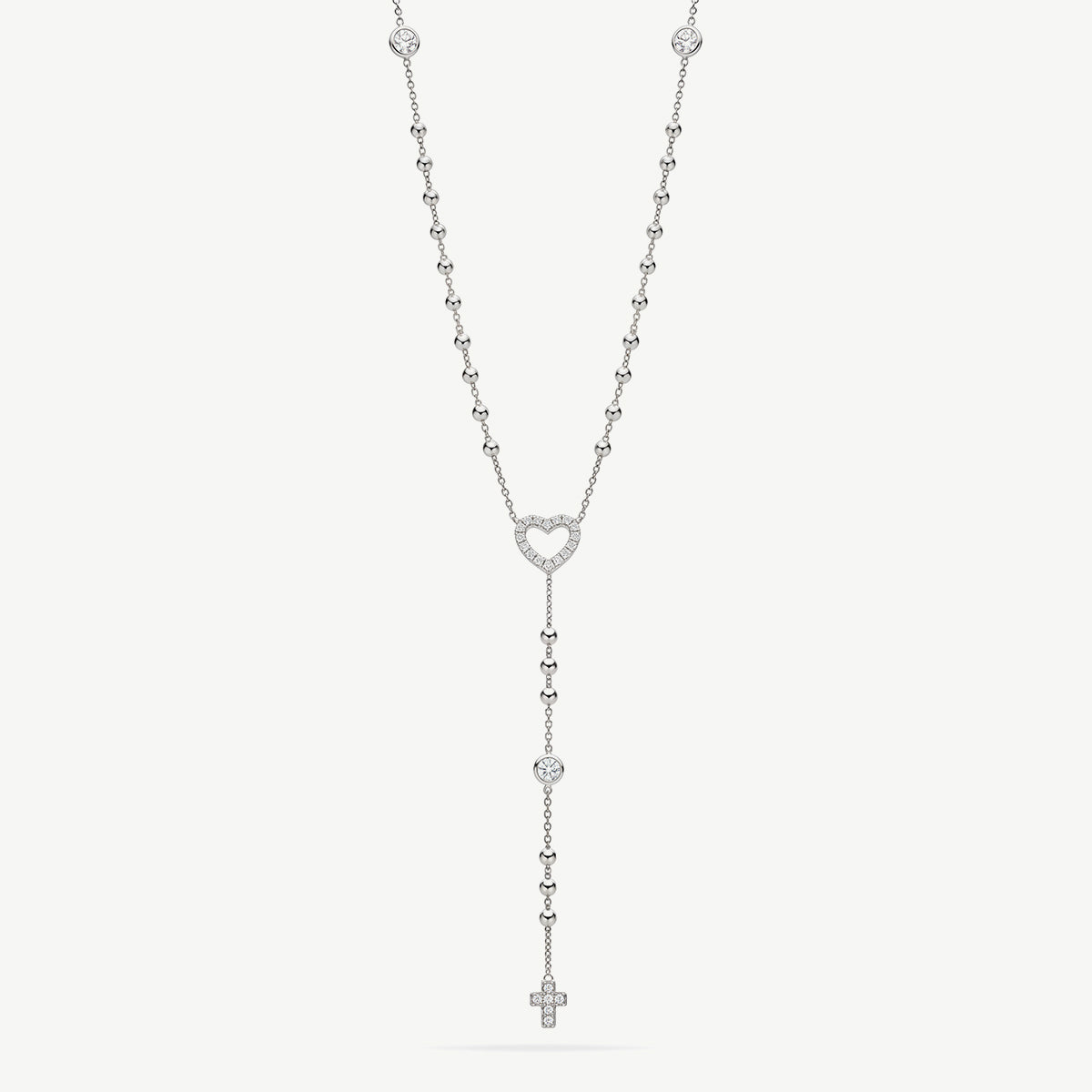 Collana Rosario con Punti Luce Cuore e Croce