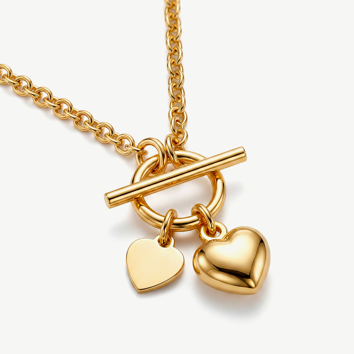 Collana con Ciondolo con Doppio Cuore