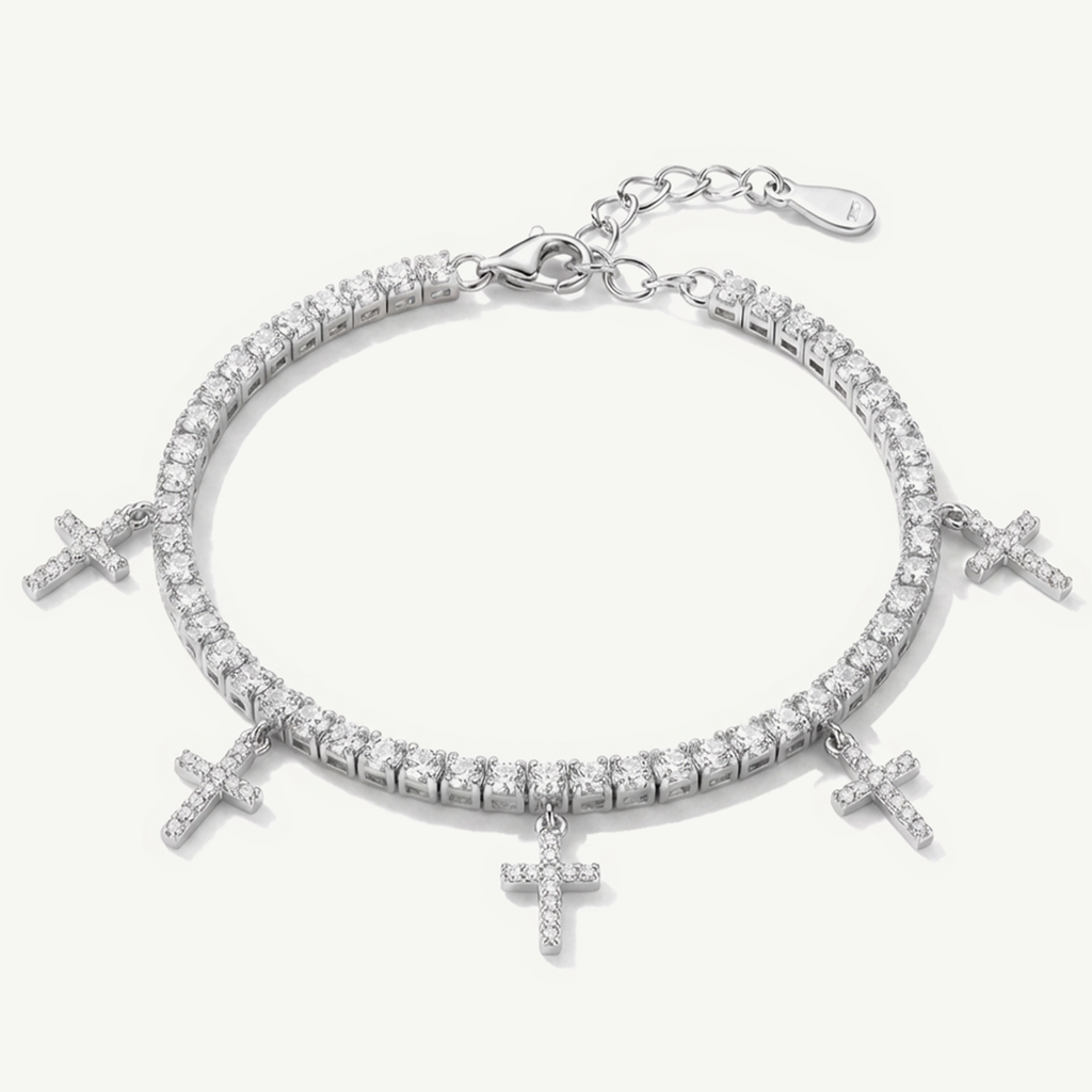 Bracciale Tennis con Ciondoli a Croce