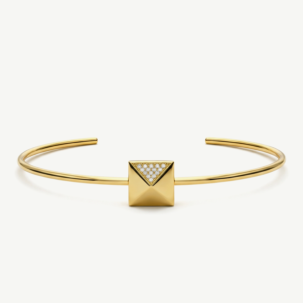 Bracciale Rigido con Elemento Geometrico