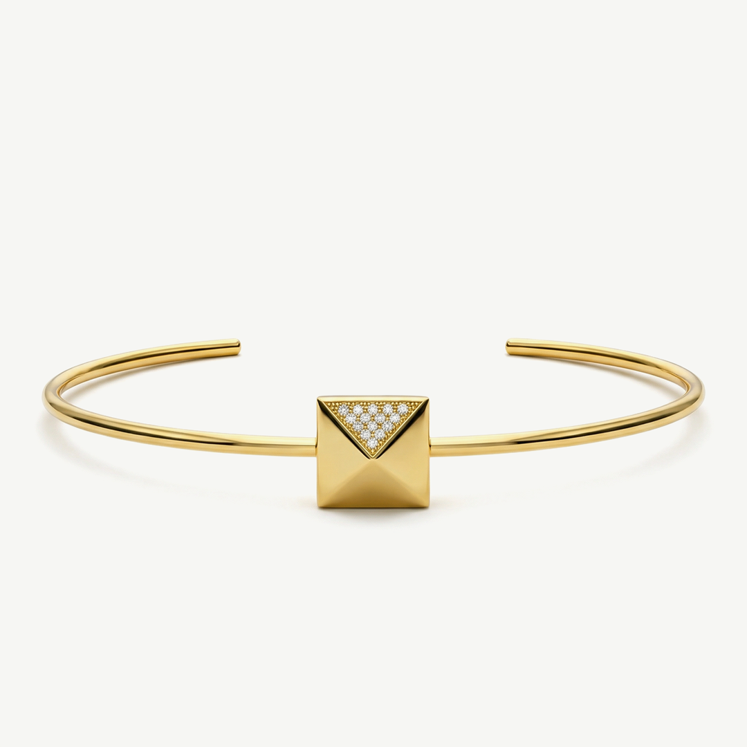 Bracciale Rigido con Elemento Geometrico