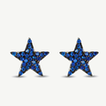 Orecchini Fabiani a stella in argento con zirconi blu